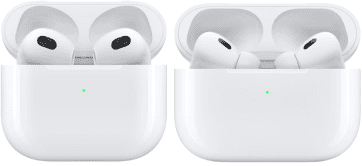 AirPods in sleek white design