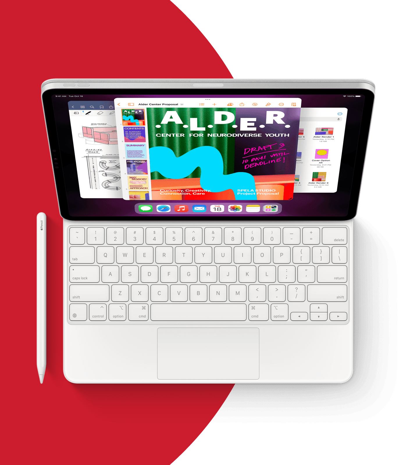 Magic Keyboard, Apple Pencil, Endless Possibilities, Pro Accessories.