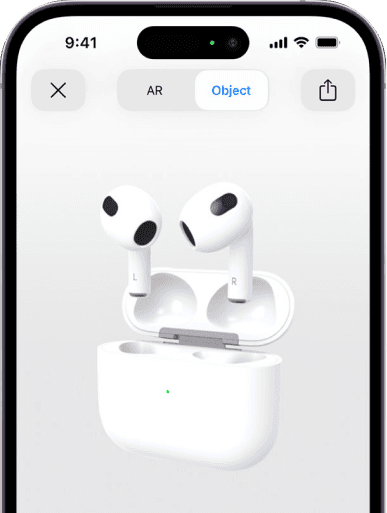 AR preview of AirPods case