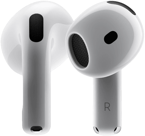 AirPods design in white pair
